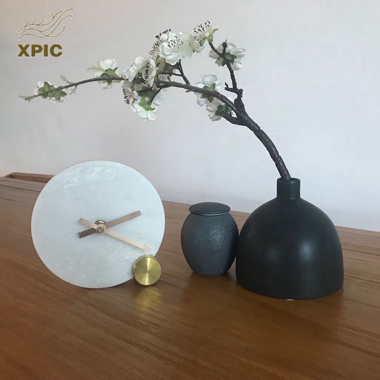 Китайский поставщик, высокое качество, пейзаж, низкая цена, настенные часы, часы из белого мрамора