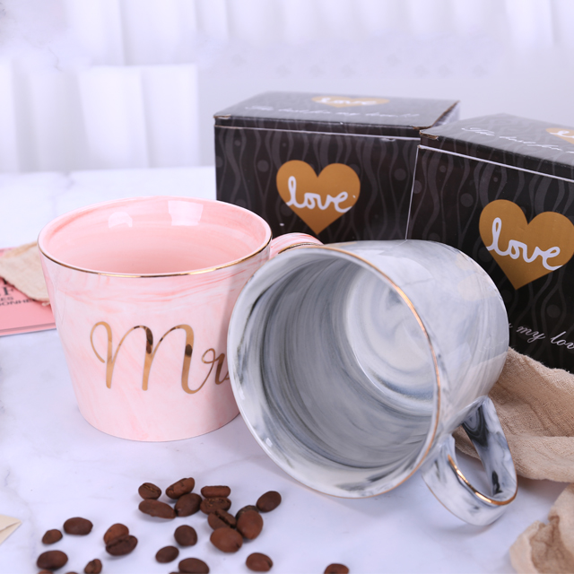 Горячая Распродажа, креативная мраморная Кофейная кружка для MR & MRS
