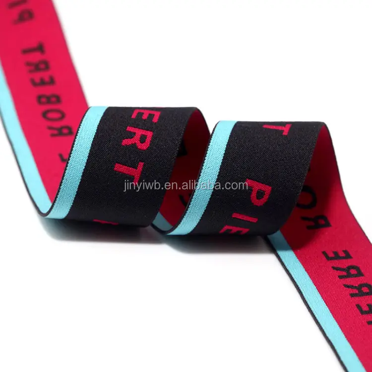 Factory Price Clothes Webbing Belt Custom Woven Webbing Jacquard Embroidered Logo Underwear Elastic Bands Boxer Waistband