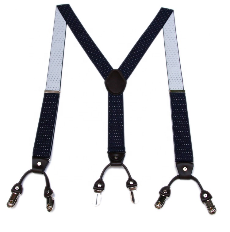 China Supplier Top Quality 3.5cm Wide Genuine Leather Braces Suspenders For Business Gift