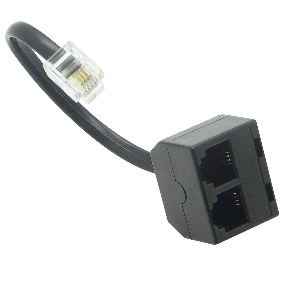 Telephone Splitter Male to 2 Female Converter Cable