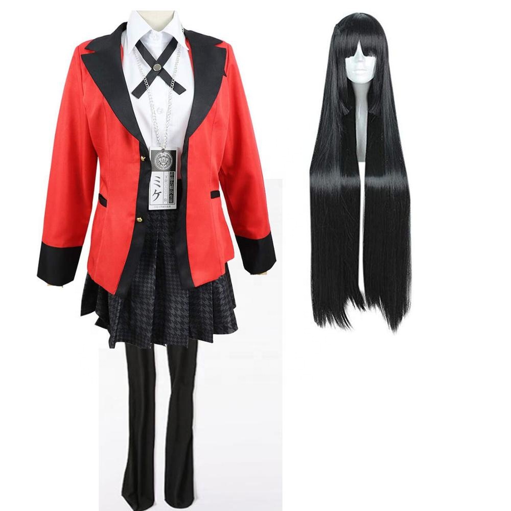 Школьная форма для девочек Coldker Kakegurui Yumeko Jabami, костюмы для косплея, полный комплект с париком