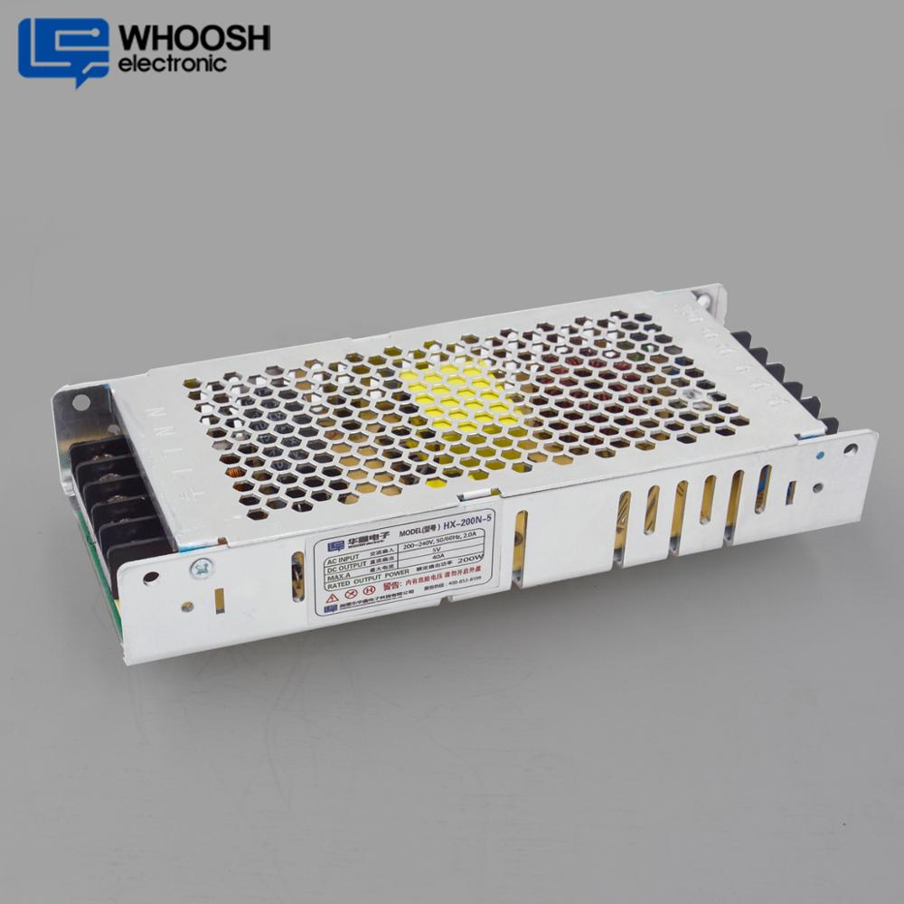 Свист HX-200N-5 Новое тонкое 5V DC 40A блок питания для светодиодных экранов