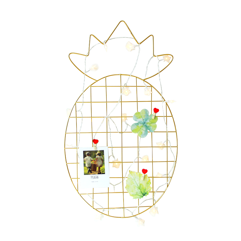 Pineapple grid decoration girl dormitory creative photo Iron frame