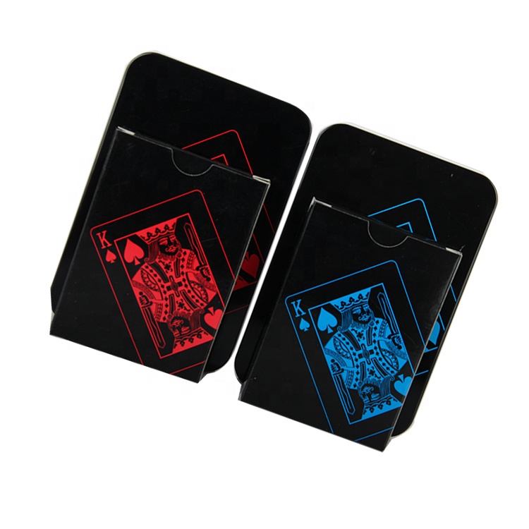 WJPC-оптовая продажа, волшебные пластиковые карты, ПВХ игральные карты, Черные Водонепроницаемые игральные карты для покера