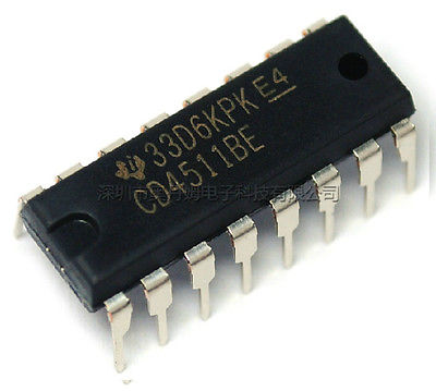 100. CD4511 CD4511BE 4511 CMOS BCD до 7 сегмент защелки декодер IC