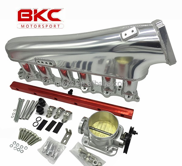 BK-3122SSET Supra 2JZ GTE заготовка впускного коллектора с топливной направляющей и корпусом дроссельной заслонки 90 мм