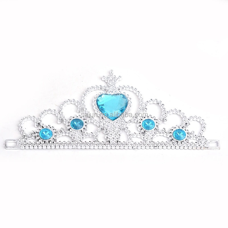 Модная Регулируемая корона принцессы с синим сердцем и камнем