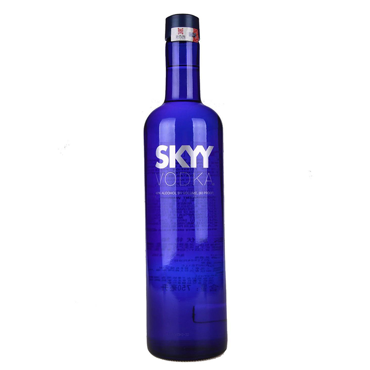wholesale customize fancy shape empty glass bottle tequila vodka whisky gin used painting Ccobalt glass bottles
