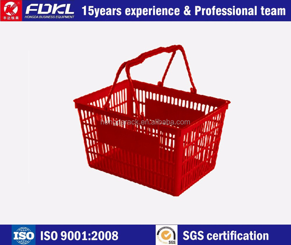 Attractive price ISO SGS certified plastic rolling shopping baskets with wheels