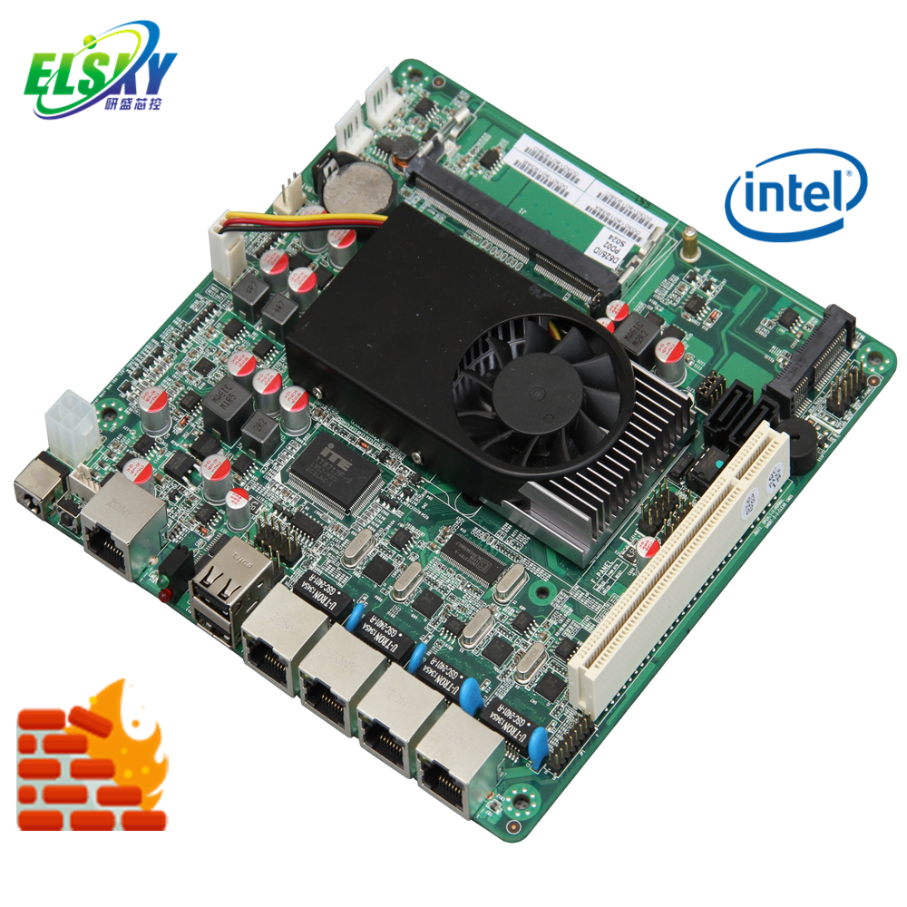 Сосна Trail ATOM 2nd D525 двухъядерный 1,8G ЦП 4 ГБ DDR3 ПАМЯТЬ 1000M 4LAN VGA PS/2 SATA SSD 32G вентилятор материнская плата брандмауэр.