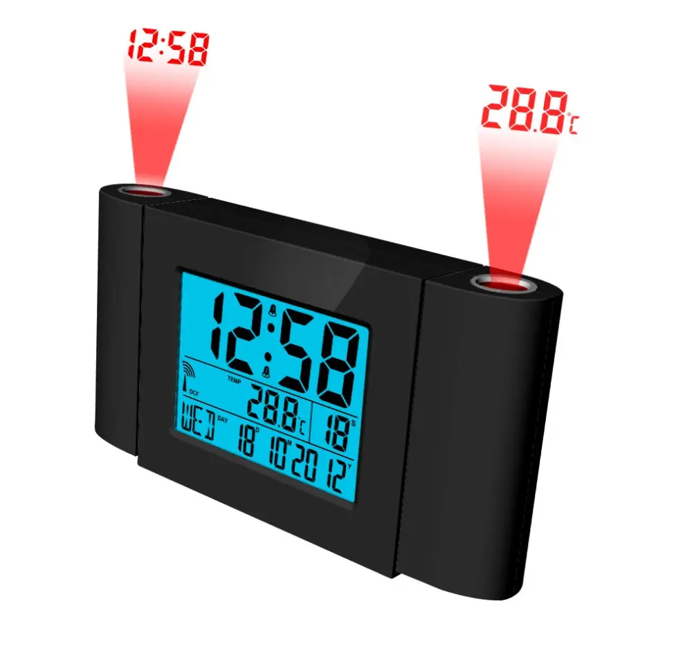 LCD dual projection clock, digital calendar table clock