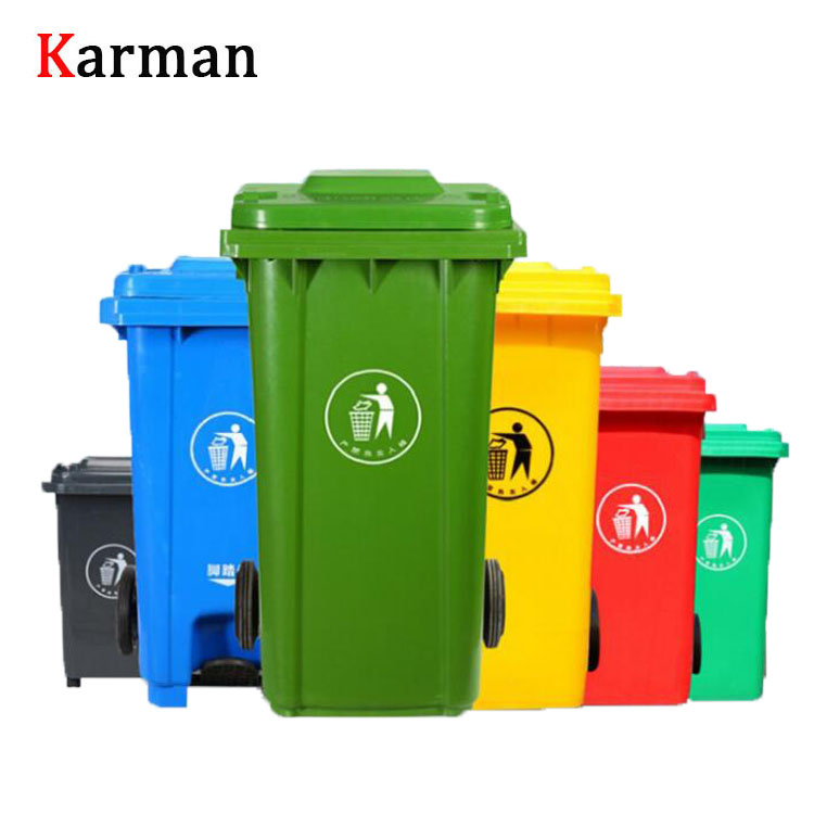 Наружная пластиковая мусорная корзина на колесиках 120 л/240 л/Мусорная корзина