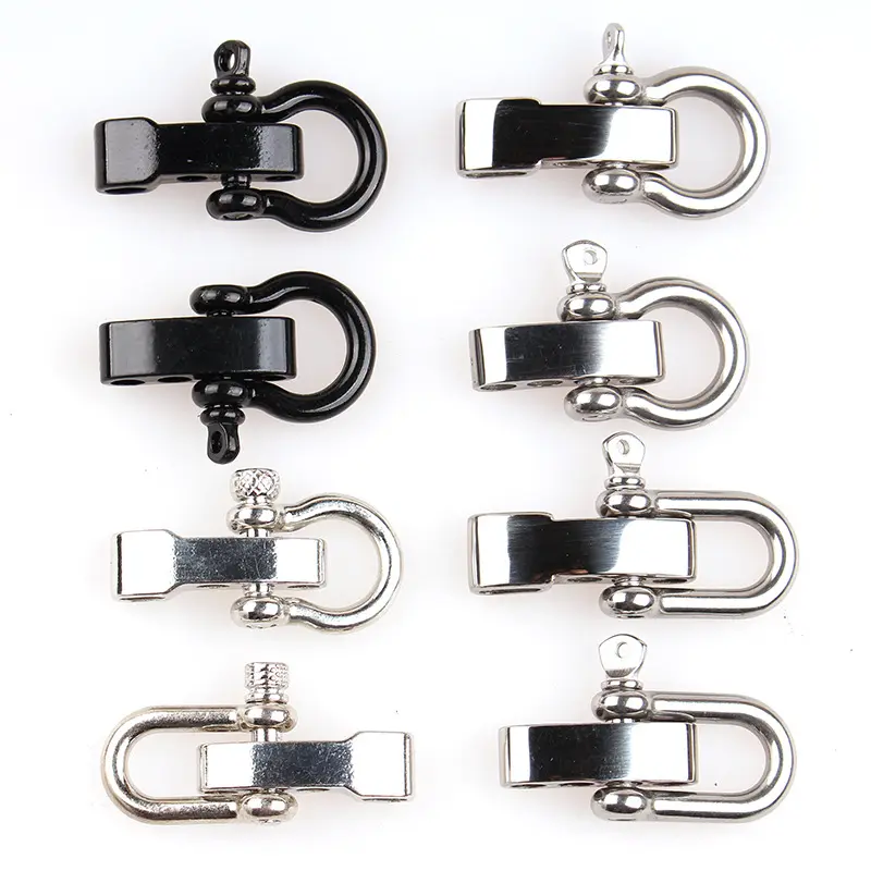 Stainless steel anchor shackle buckle adjustable shackle with various pins bracelet shackle