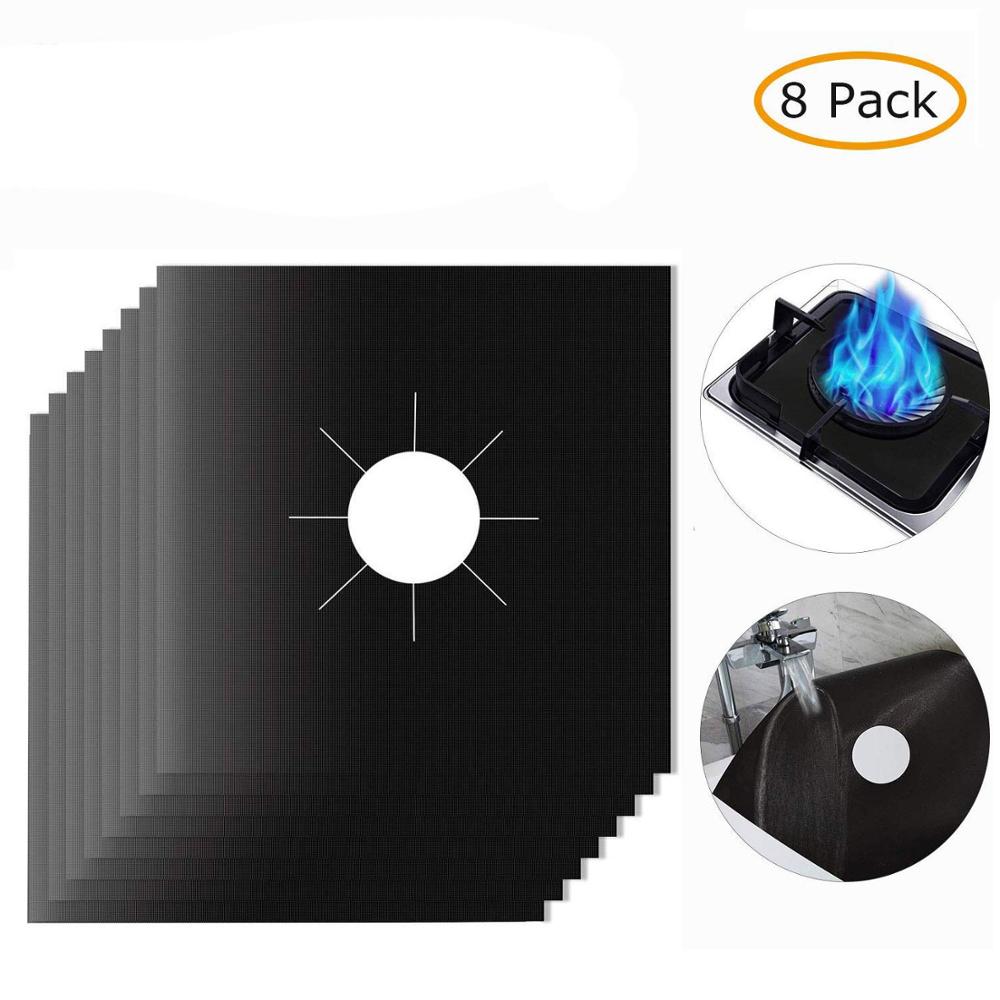 8Packs 0.2 mm Double Thickness Reusable Non-Stick Easy To Clean Stove Burner Covers