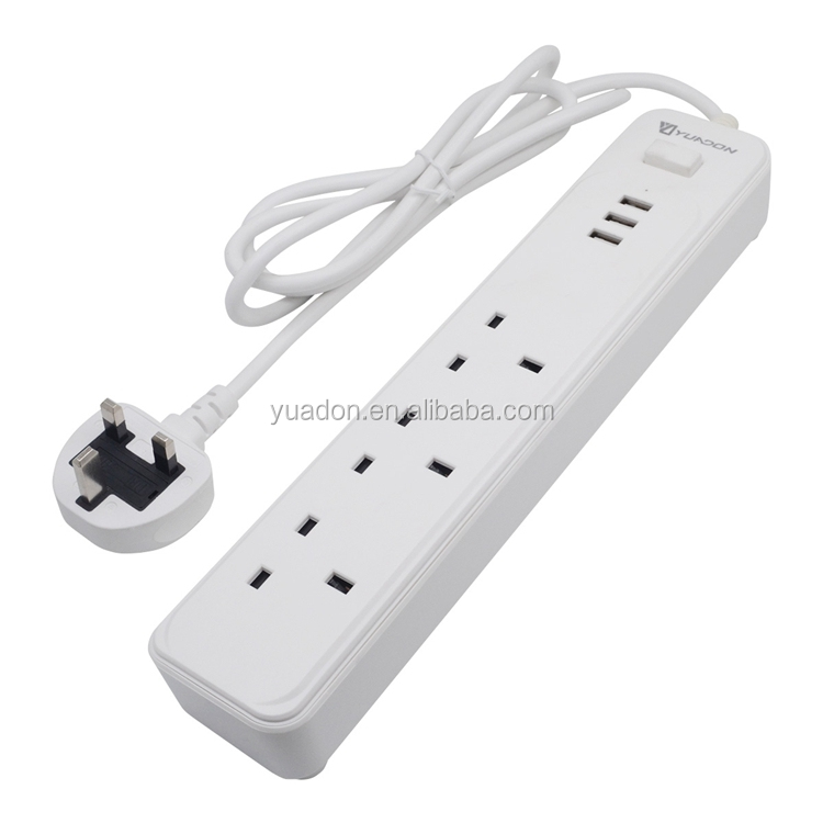 3gang сетевой фильтр Великобритании usb power strip platooninsert