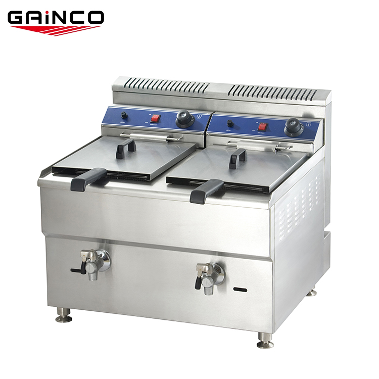 GAINCO двойной бак пончик курица фритюрница французская жарочная машина коммерческие электрические фритюрницы