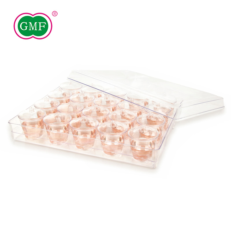 Latest arrival useful container 20pcs a set clear plastic mini cup with lid