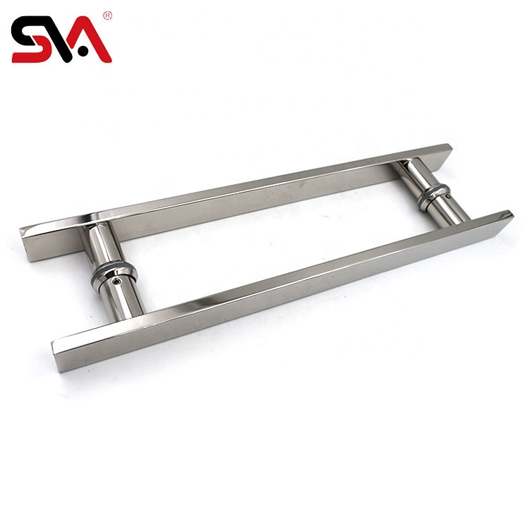 SVA-174L SS304 SS201 SS316 квадратная трубка деревянная дверная ручка из закаленного стекла