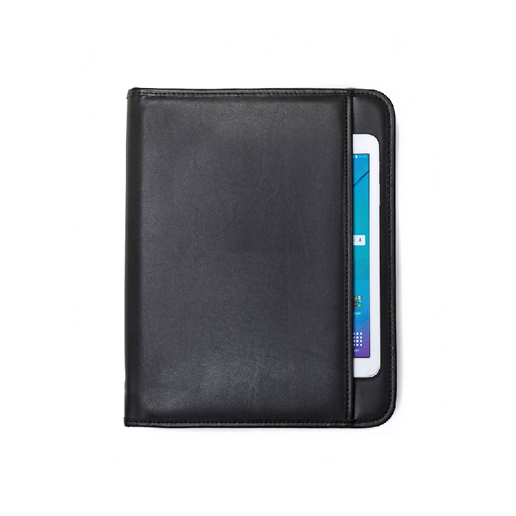 custom A4 PU leather document file holder Conference file folder business portfolio