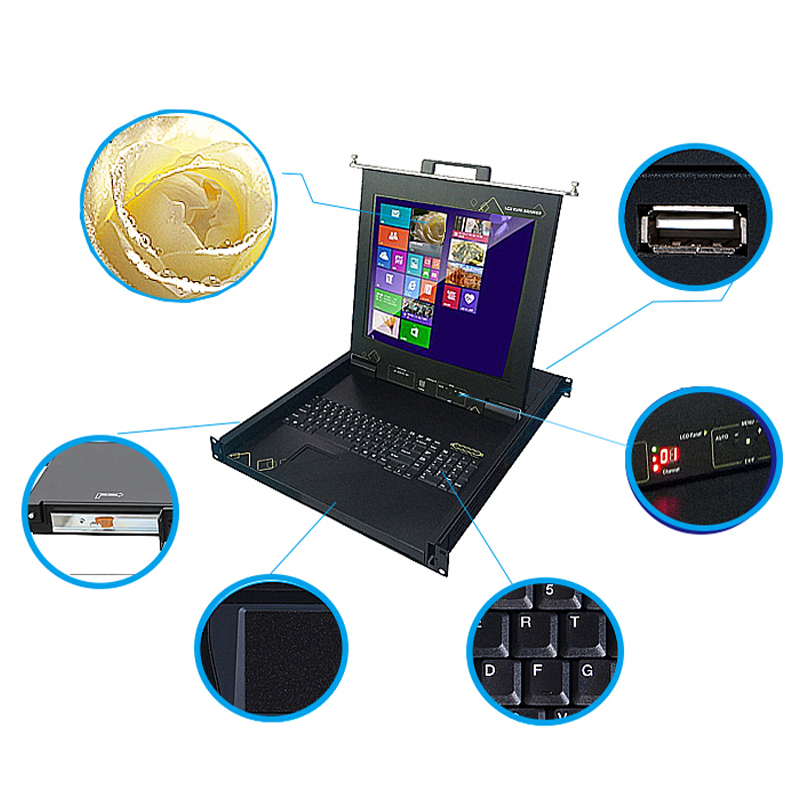 Классический тип LCD KVM ящика, 8 Порт kvm с 17 "экраном, ноутбук жк-kvm-переключатель