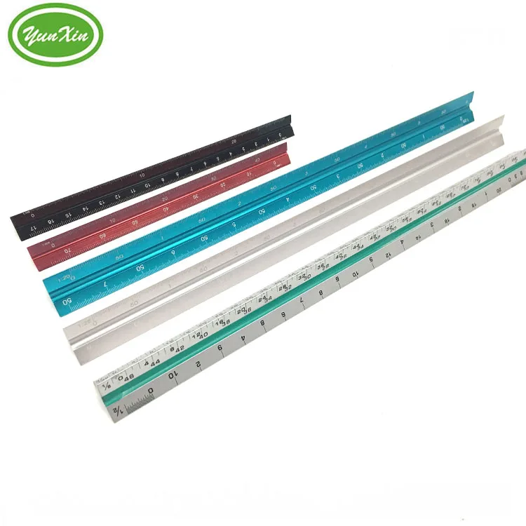 12inch 6inch high quality laser engraving Aluminum Engineering Triangular Architect Engineer metric Scale Ruler