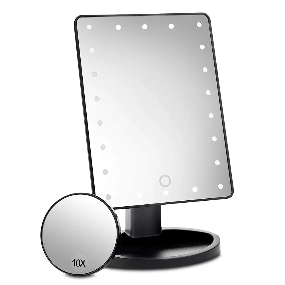 Cosmetic LED Mirror Makeup Vanity Lights USB Standing Table Make Up Mirror