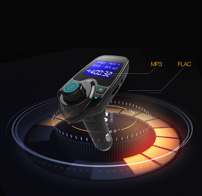 Nulaxy FM Transmitter Nulaxy BT FM Transmitter Audio Car Mp3 Player Handsfree Car Kit With TF Card Slot Dual USB Charger