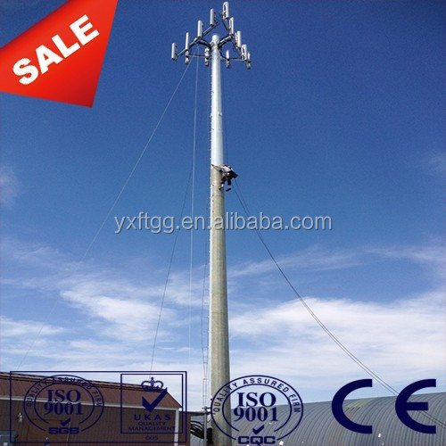 25 м 30 м 40 м стальная горячеоцинкованная монопольная башня Telcom