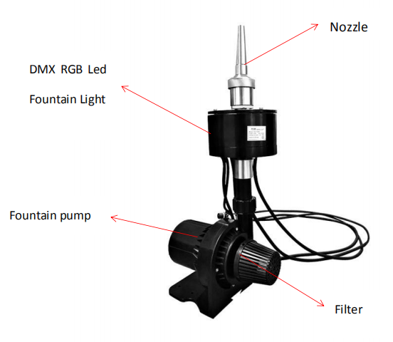 DC24V dmx512 Фонтан Водяной насос с светодиодная подводная лампа dmx512 управления rgb фонтан света для сухой музыкальный танцующий фонтан