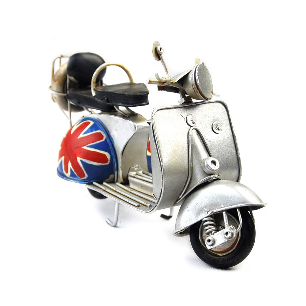 Wholesale Diecast Motorcycle Toy Scooter Model Retro Home Decoration Iron Metal Crafts For Home Decor Gifts Handmade Arts
