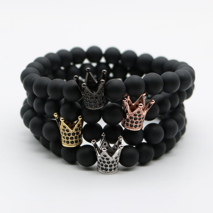 Модный браслет с подвесками медный CZ браслет с короной Pulsera hombre