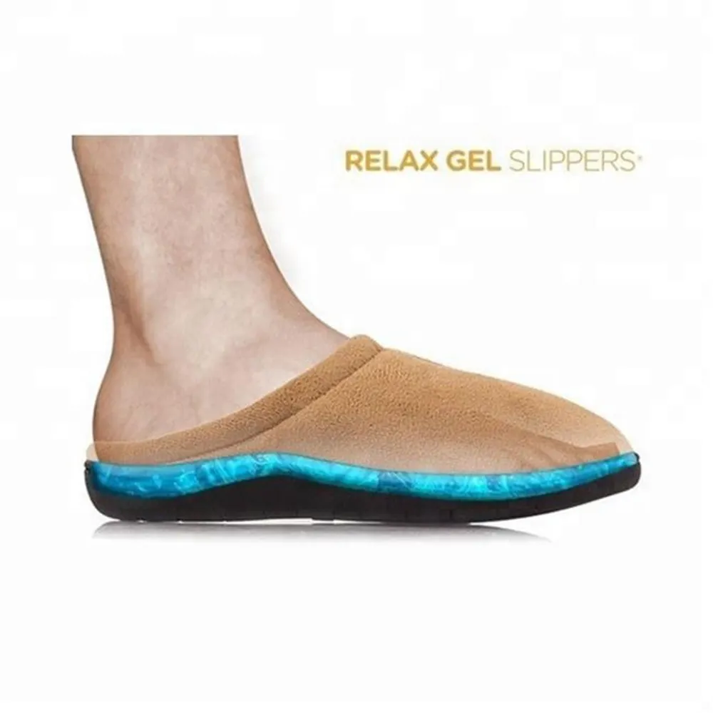 Мужские тапочки Zapatillas из пены с эффектом памяти, расслабляющие гелевые тапочки GE05, как показано по телевизору