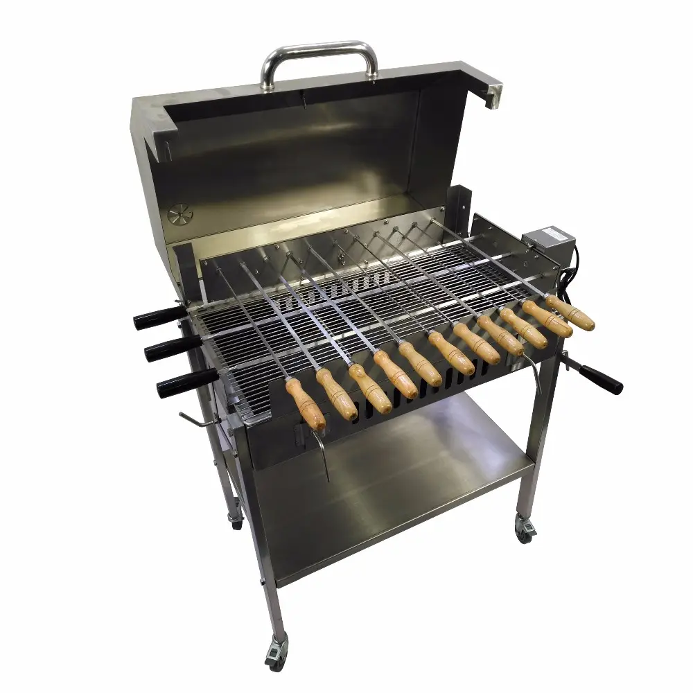 Outdoor Cyprus Bbq Rotisserie Spit with a Lid Stainless Steel Grills Factory Wholesale Price Stainless Steel Cypriot BBQ