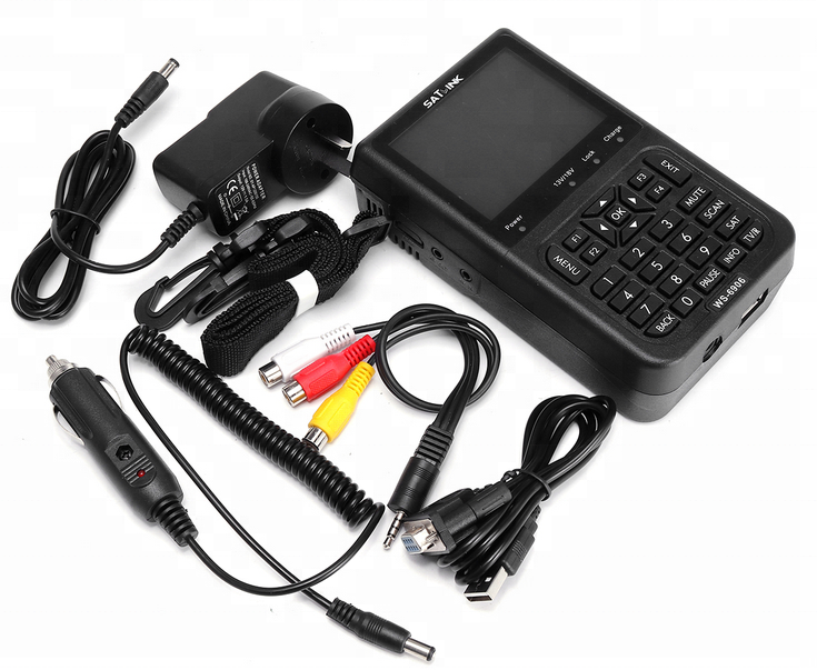 Портативный Satlink WS-6906 цифровой спутниковый метр Sat Finder DVB-S FTA C & KU MPEG-2 спутниковый сигнал Finder