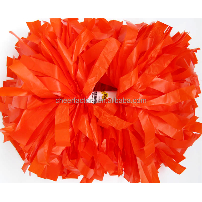 High Quality Wholesale Custom Cheap orange color cheerleading pom poms From China supplier