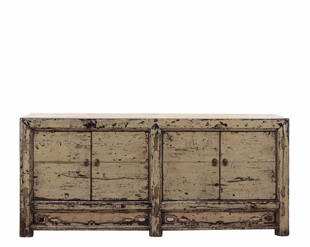 Chinese Antique Style Reclaimed wood Hand Painting old Sideboard Cabinet furniture