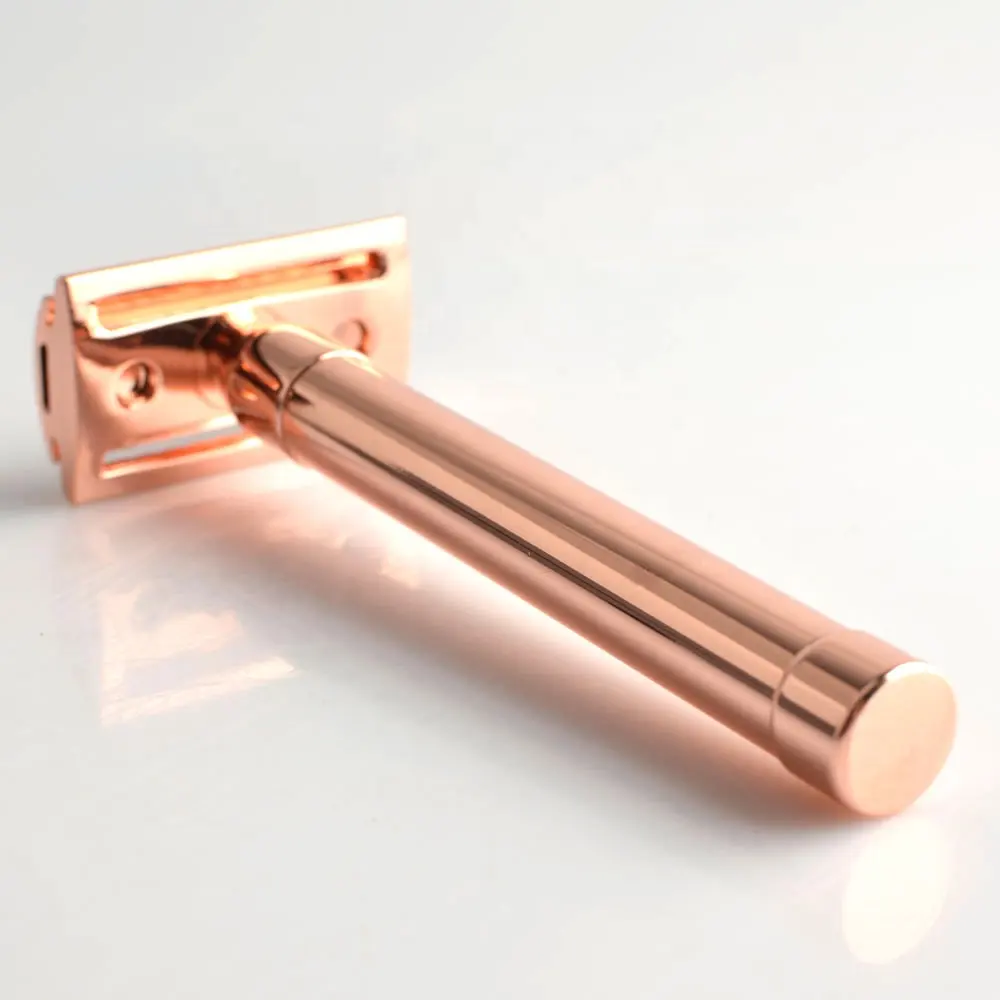 rose gold women high quatility chrome luxury durable reusable  eo-friendly metal double edge  shaving baber face safety razor