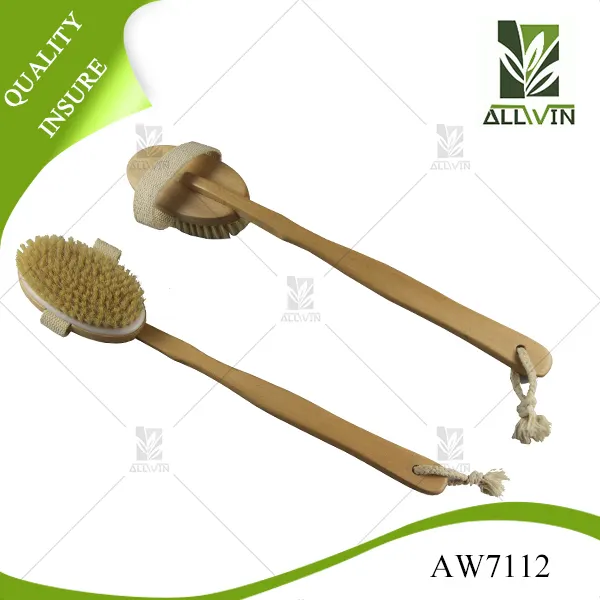 NEW Cheap price wooden body brush with nature bristle wooden bath brush