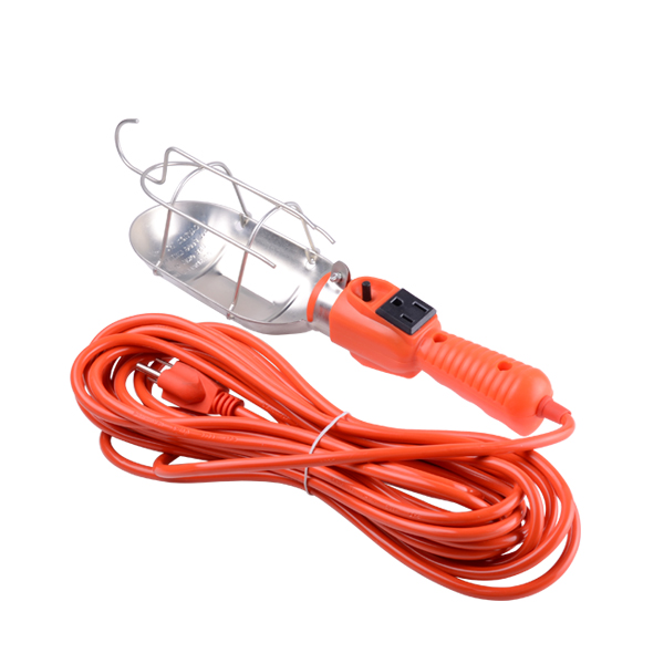 J110146 PLK Metal Guard Work Light, Work Light, 3 Conductor with Switch & Receptacle