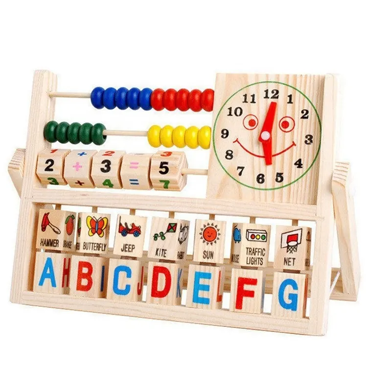 Baby Colorful Wooden Beads toy wooden educational toy for children abacus toy wood abacus beads