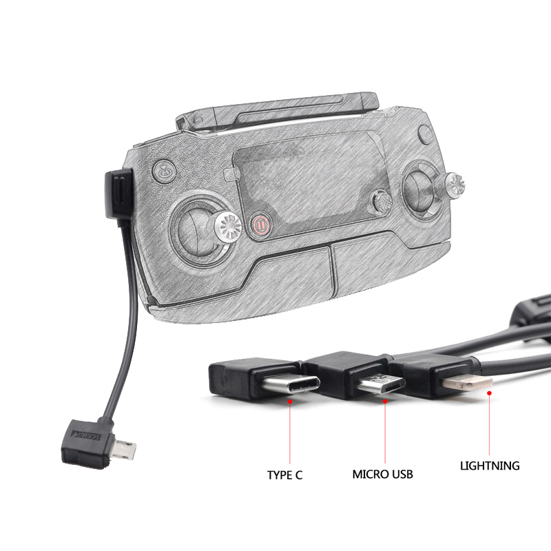 Кабель для передачи данных с Micro USB на Micro USB Type C Lightning для DJI Mavic 2 Pro Zoom Air Spark Drone Controller Accessories