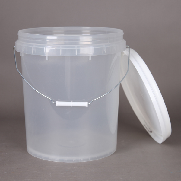 Food grade 5 gallon PP round clear plastic bucket