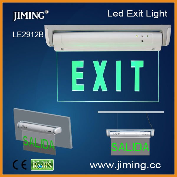 Сделано JIMING LE2912B знак пожарного выхода со светодиодом