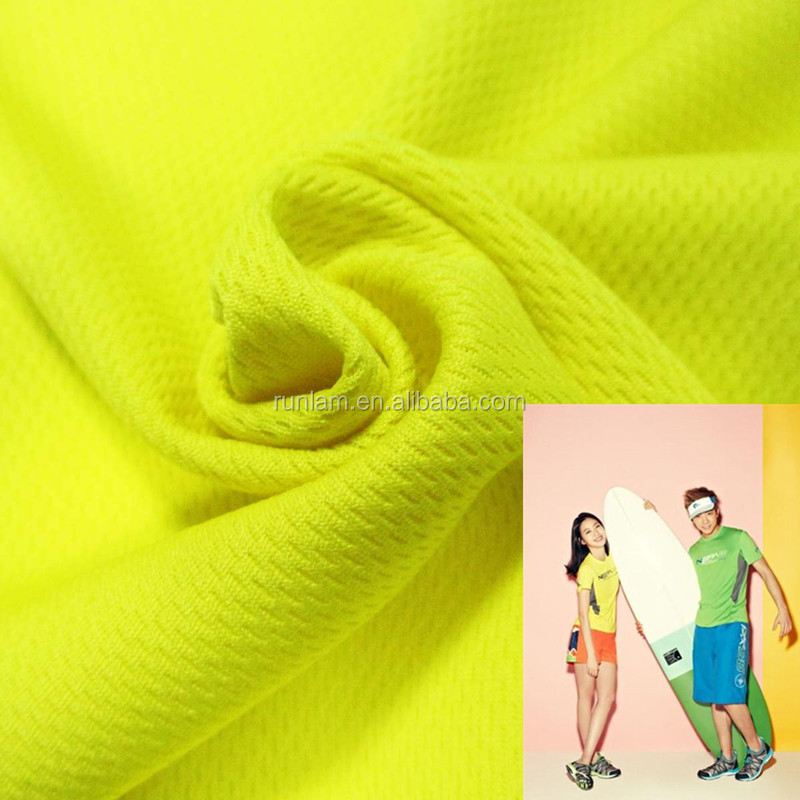 100% Polyester Micro Bird Eyes Sports Wear Fabric With High Quality