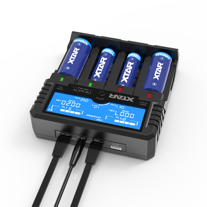 Тестер Аккумуляторов Xtar Dragon VP4 Plus зарядное устройство Li-ion/NiMH/11,1 V 3S зарядное устройство и аккумулятор
