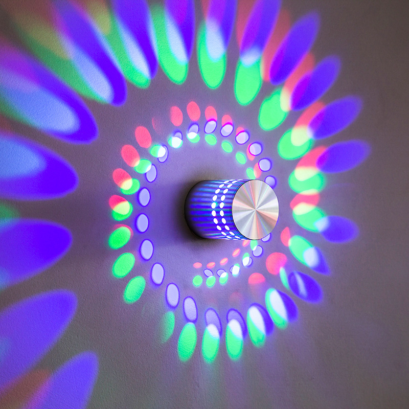 Современный RGB светодиодный настенный светильник 1 Вт 3 Вт бра для дома и вечеринки осветительный прибор красочные KTV караоке бар украшения спиральные настенные лампы