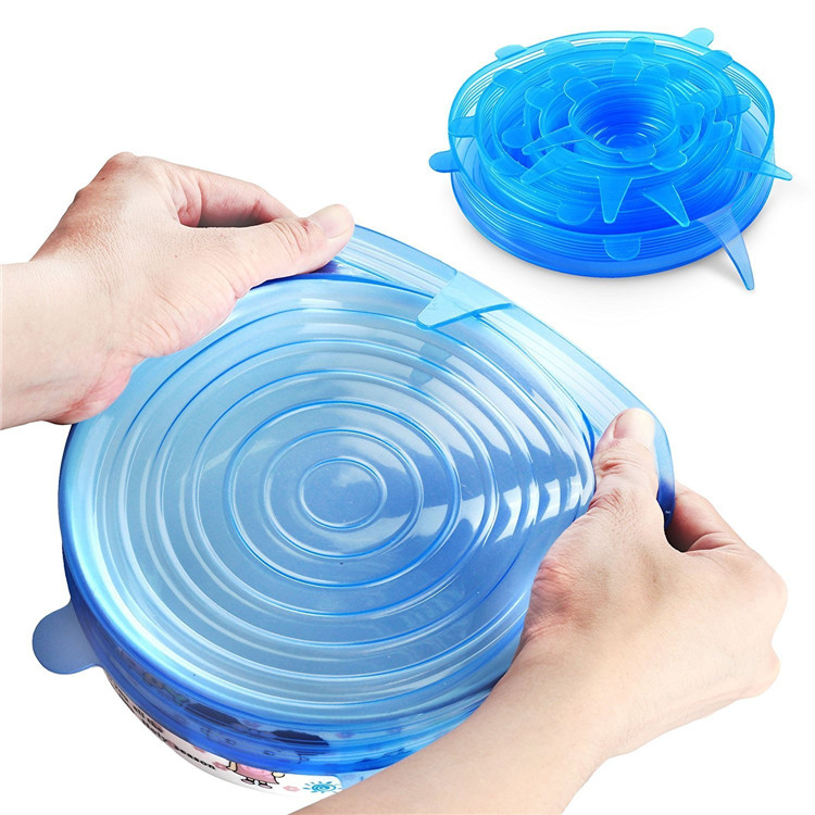 Benhaida 6 Pack Universal Silicone Stretch Lids BPA Free Food Bowl Storage Covers