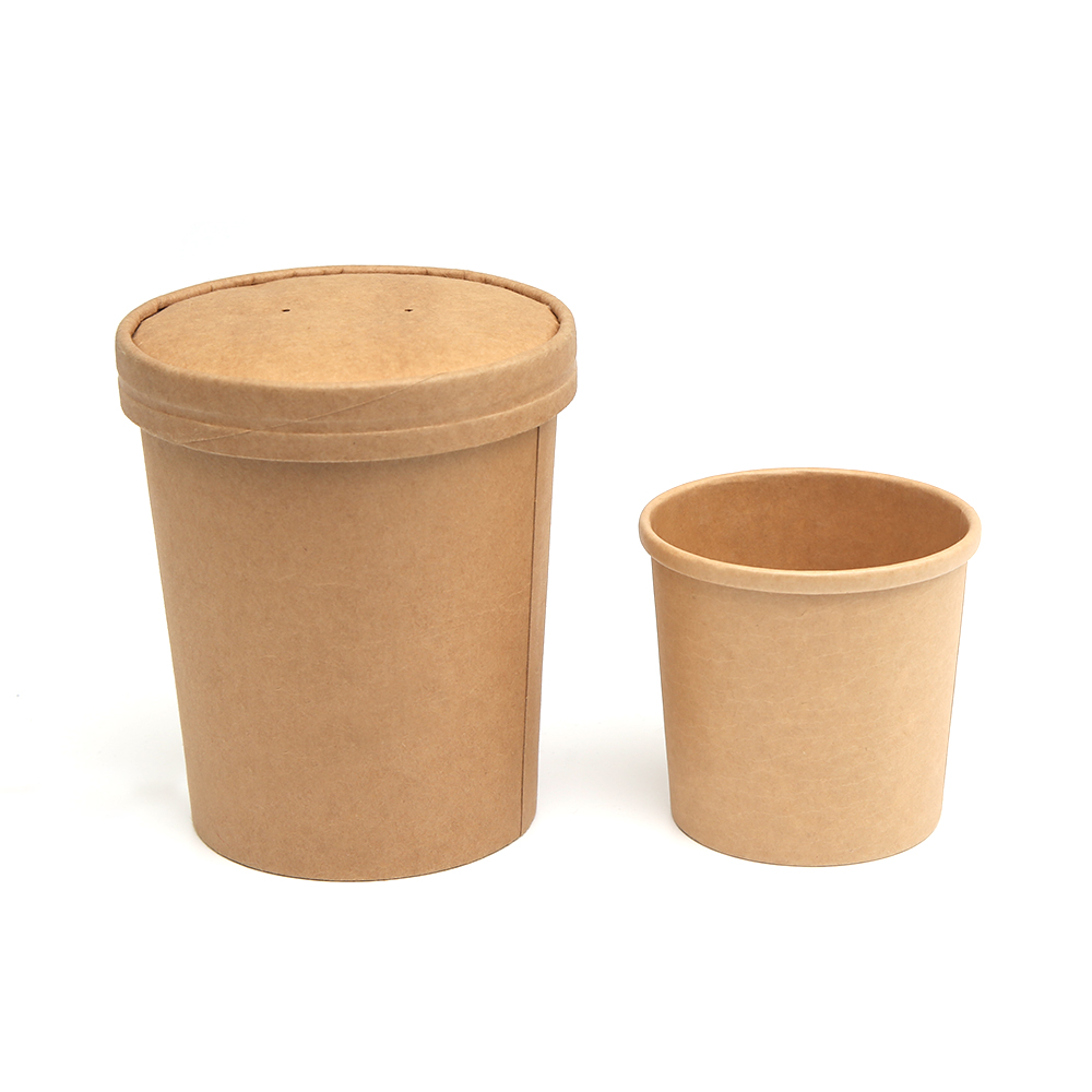 Paper Hot Soup Cup Paper Drinking Cups Biodegradable Disposable Soup Container with Lid