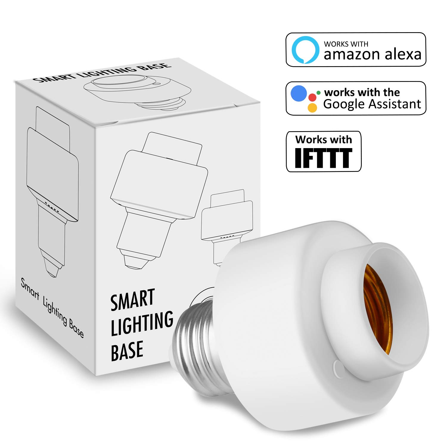 Интеллектуальная беспроводная (Wi-Fi) лампочка розетка Smart E27 E26 лампочка адаптер смарт-пульт дистанционного управления держатель для лампы осветительного прибора